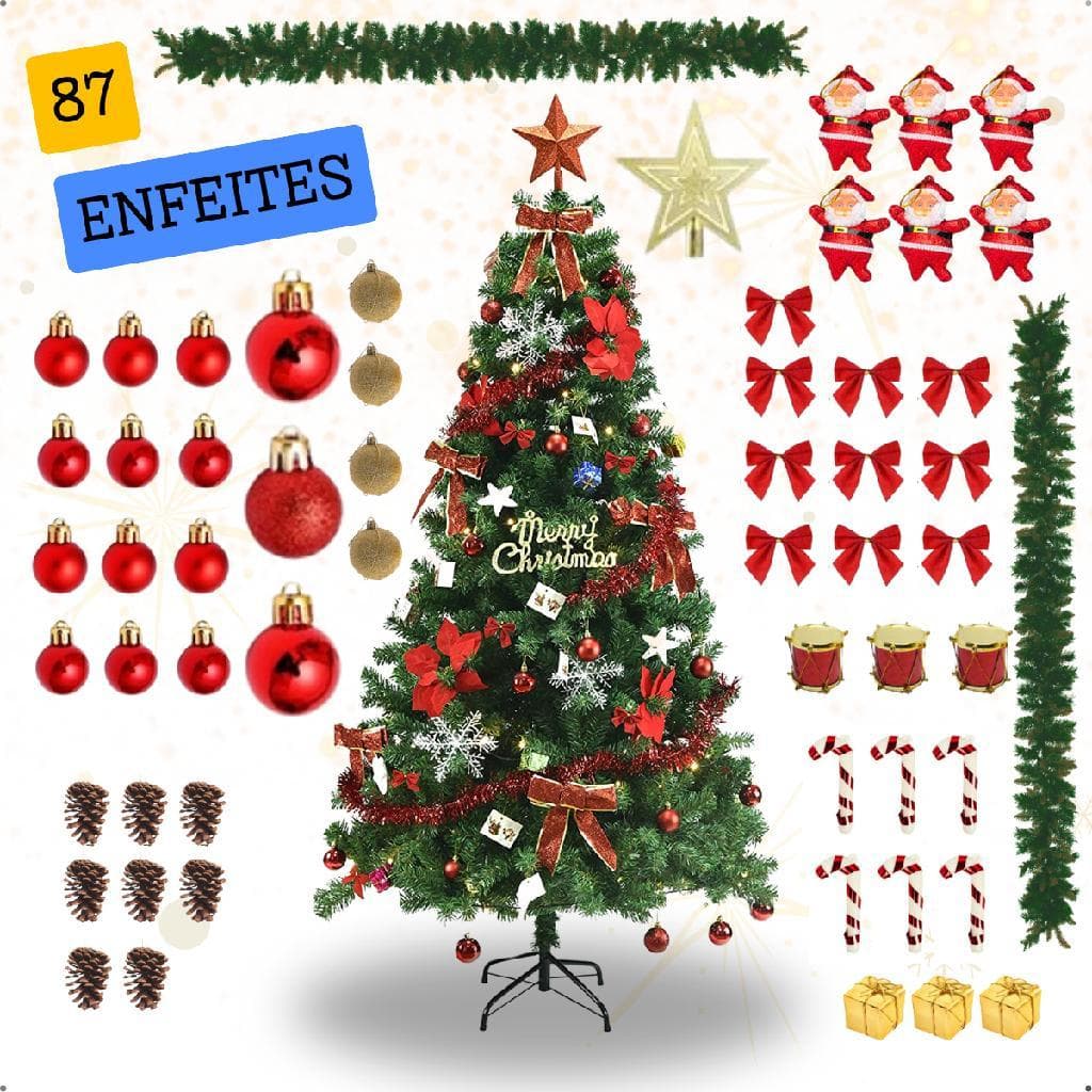 Arvore De Natal Completa Decorada 150cm Verde Premium Verde Sidequest