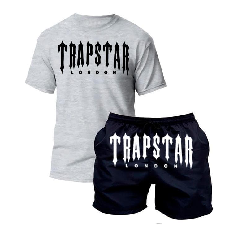 Conjunto Trap Masculino Lançamento Camiseta + Short Estampado, 100% Algodão Short Tactel