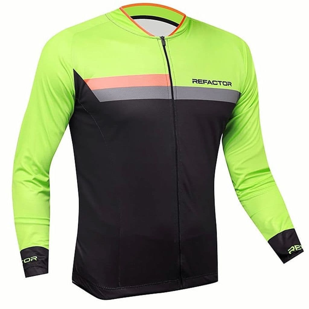 Camisa de Ciclismo Refactor Reflex Luz Preta e Verde