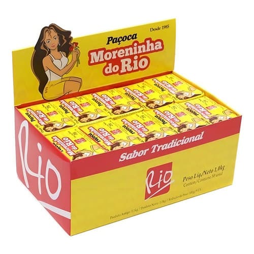 Paçoca Moreninha Do Rio Com 50 Unidades 1,1kg - Rio