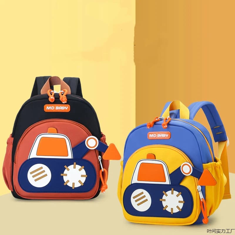 Mochilas Infantis Femininas De Alta Qualidade , Escavadeira , Bolsas Escolares De Jardim De Infância