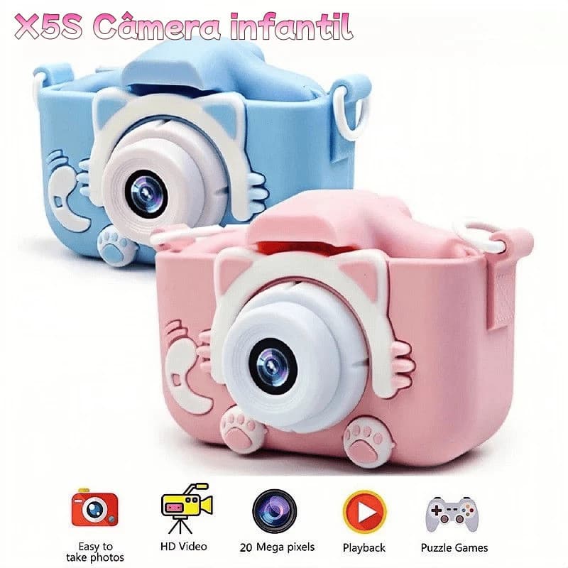 Câmera Digital Infantil Filmadora Mini Máquina Fotográfica Fotografias E Filmes Tira Fotos Reais