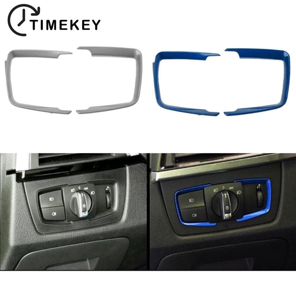 TKEY 2Pcs Interruptor De Farol Interior Do Carro Da Tampa Estrutura De Ajuste Guarnição ABS Para BMW F30 F31 F32 F34 3 4