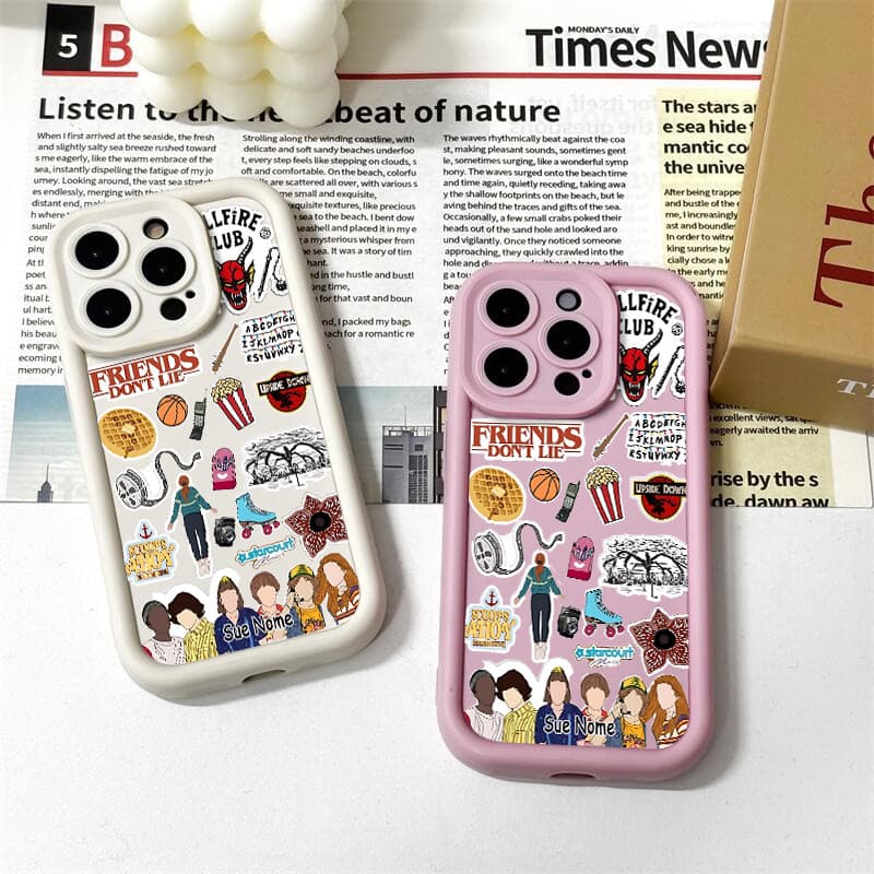 Capinha de celular personalizada Stranger Things Estilo adesivo para iPhone 11 17 12 13 14 15 16 pro max 16 Plus capa