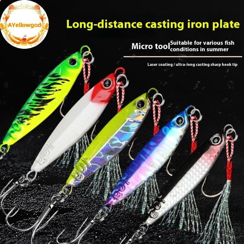 AYellowgod 5 Pcs Jig Pesca Baixo Isca De Pesos 7/10/15/20/30G Peixe Metal Jigs Água Salgada Gelo Artificial Jigging BR