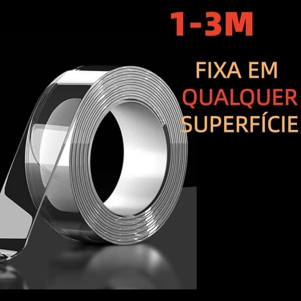 Fita Dupla Face Extra Forte Transparente NanoGel Silicone Mágica Adesiva Cola na Parede Móvel Portae SK