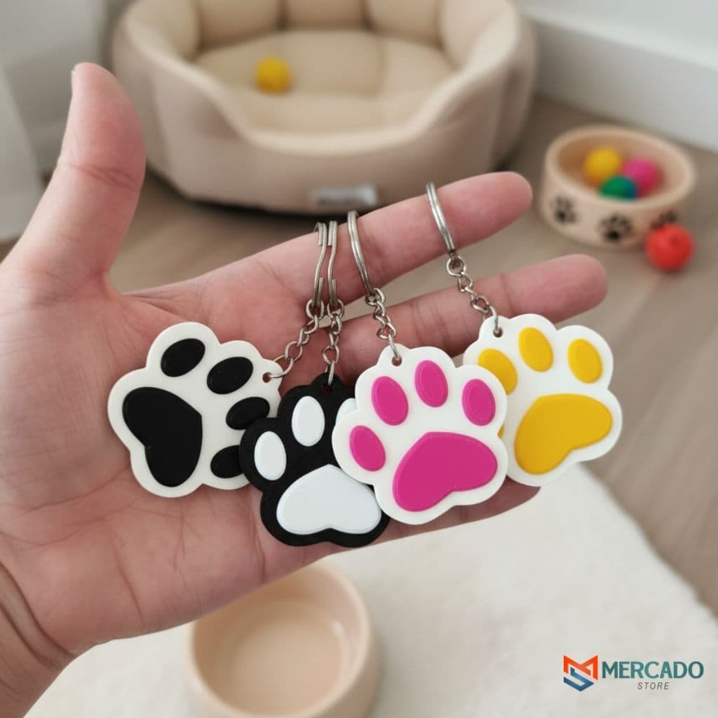 Chaveiro Patinha de Gatinho Fofo Pet Lover Presente Criativo - Alto Relevo
