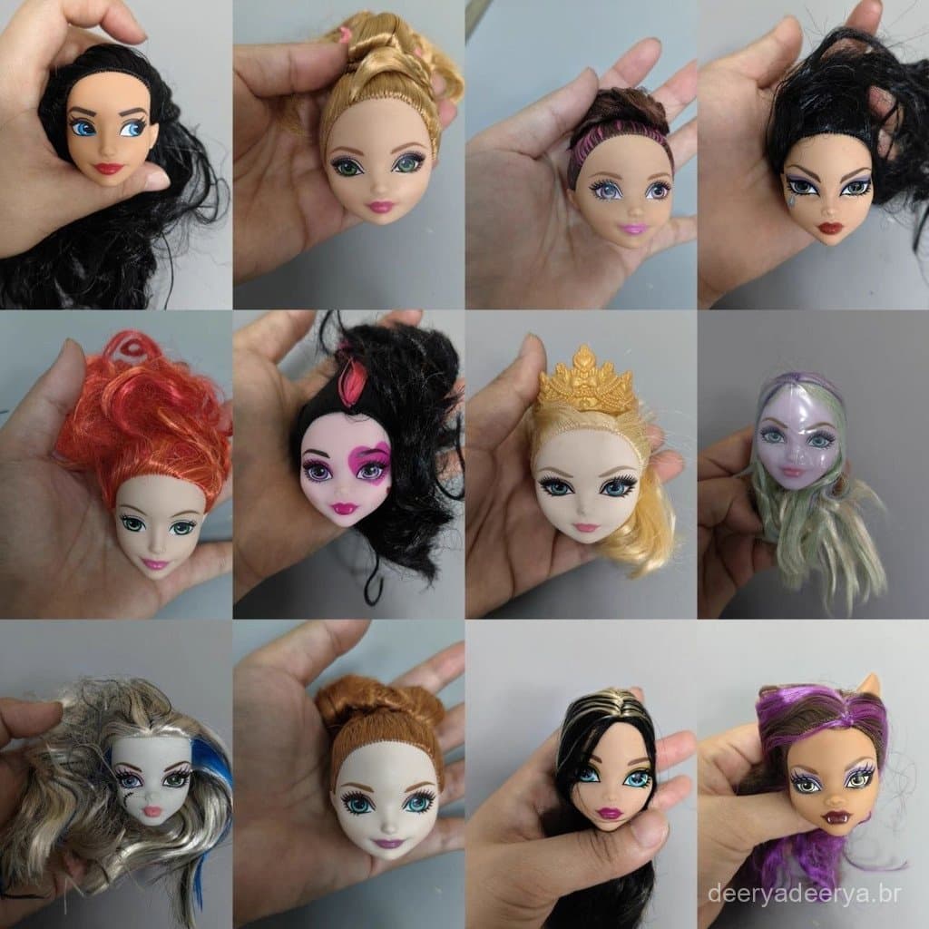 Boneca original solta Monster High Bates, acessórios para boneca Fairy Tale High, cabeça de boneca, óculos modificados,