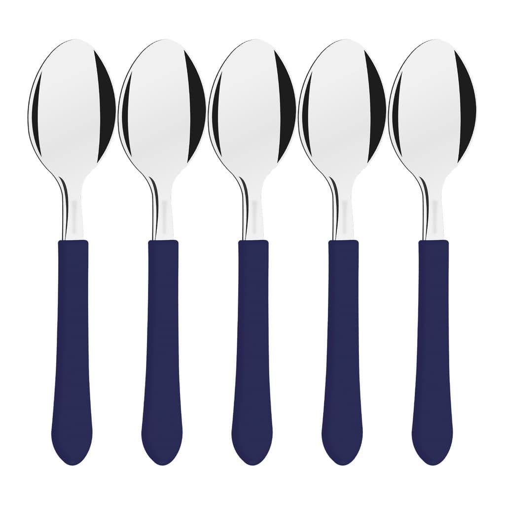 JOGO DE COLHER DE MESA AÇO INOX LEME AZUL OCEANO 6 PEÇAS TRAMONTINA