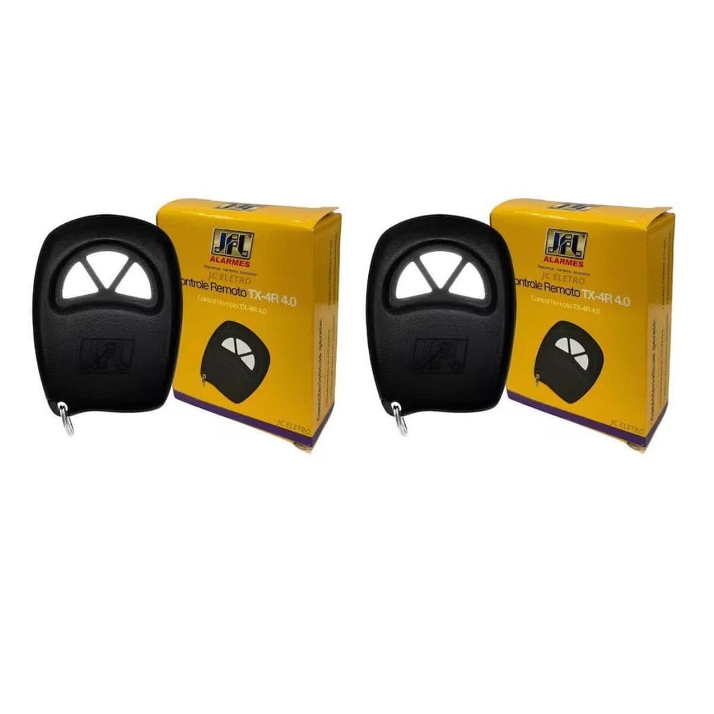 Kit 2 Controles Remoto Transmissor Portão Automático Alarme Cerca 433,92 TX-4R 4.0 JFL