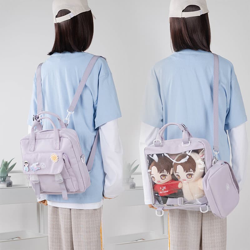 Japonês fresco menina multifuncional saco de dor 20cm boneca saco de algodão boneca Outing saco de três propósitos Diago