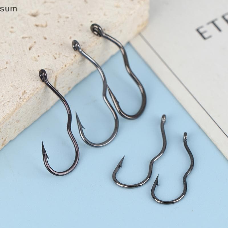 [sum] 50 Peças De Anzóis De Pesca Premium-Design Farpado Para Punho De Peixe Antiderrapante E Seguro | Confiável Água Do