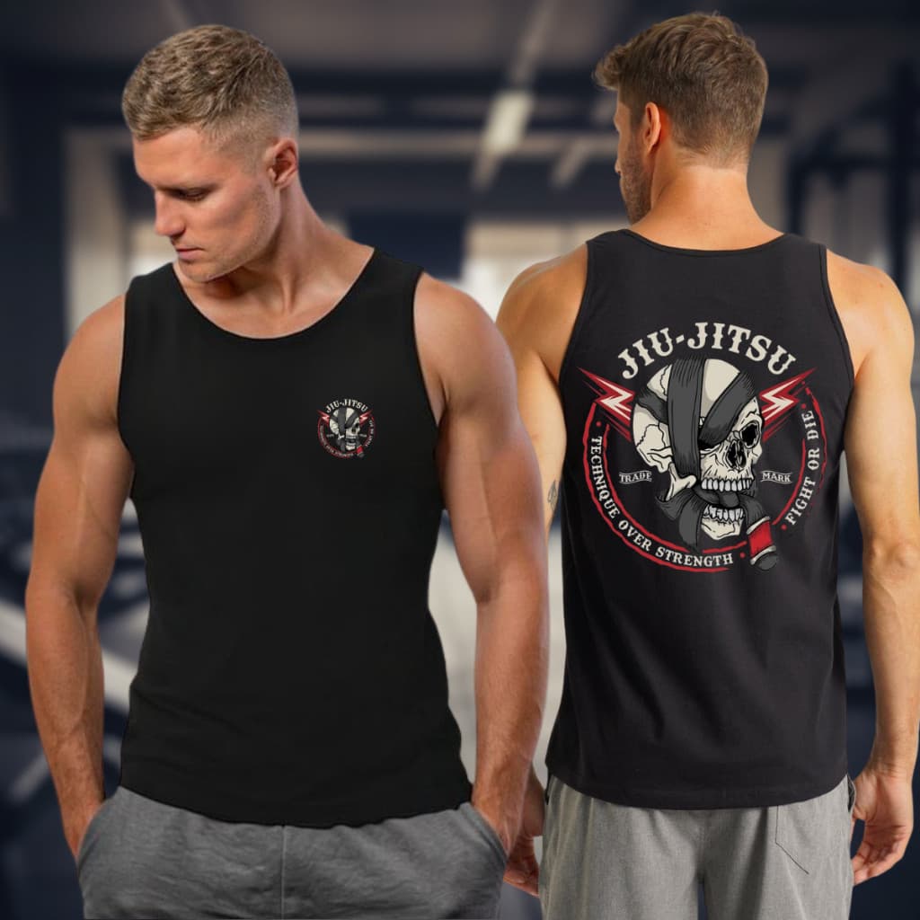 camiseta Jiu-Jitsu cavada regata de algodao masculina nao desbota preta qualidade Premium 100% Algodão caimento perfeito