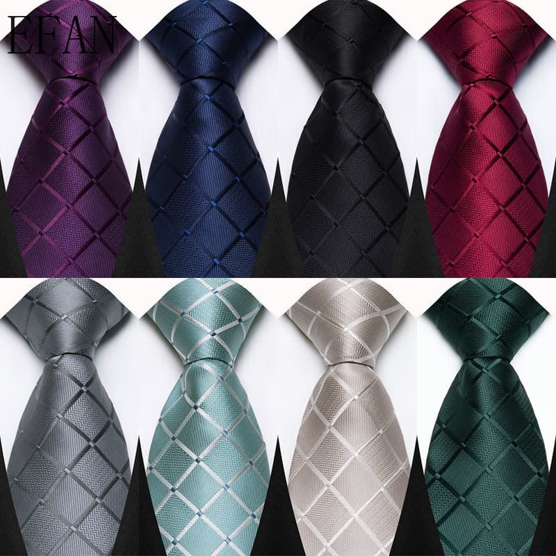 Luxo 8CM Masculino Gravata Xadrez & Verifica Gravatas Para Homem Noivo Padrinho Jacquard Tecido Ascot Formal Acessórios