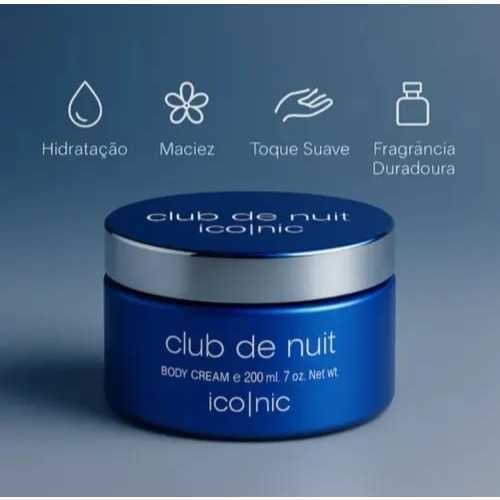 Club de Nuit Iconic Hidratante Árabe Isabelle La Belle Creme Corporal Masculino em Pote Pasta 200g