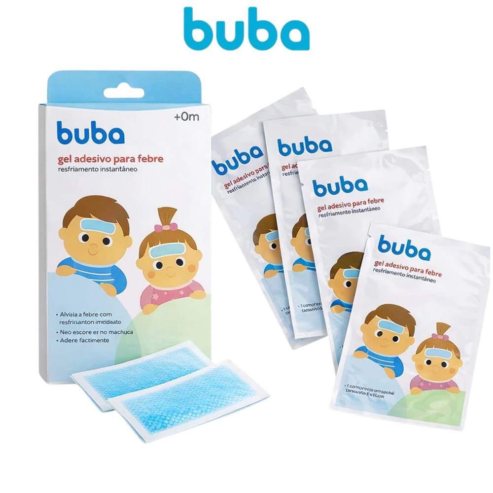 Gel Adesivo Compressa Refrescante Para Alívio Rápido da Febre Infantil BUBA