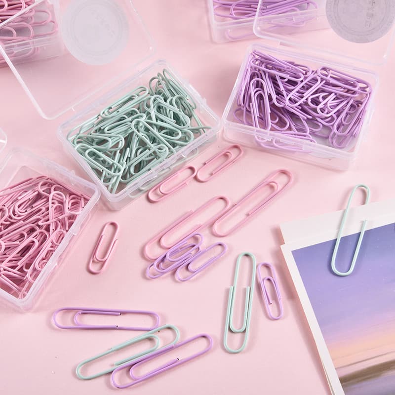 Macaron Paperclip Grande Tamanho Pequeno Cor Criativo Bonito Caixa de Armazenamento Conjunto Pin INS Metal Bookmark Deco
