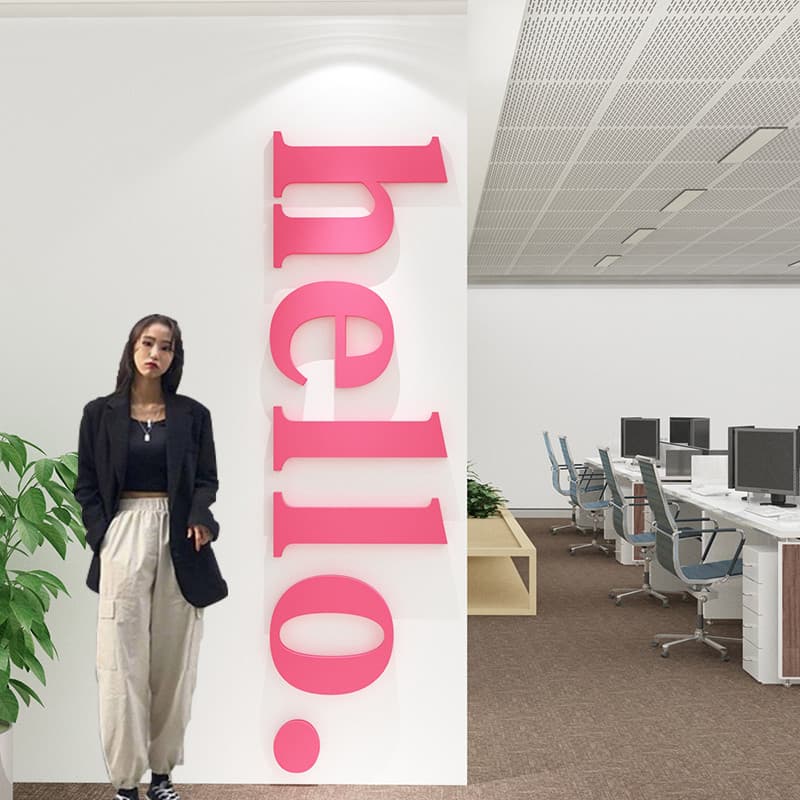 Influenciador corporativo Slogan Cultural empresa recepção entrada criar adesivos atmosfera Layout escritório decoração