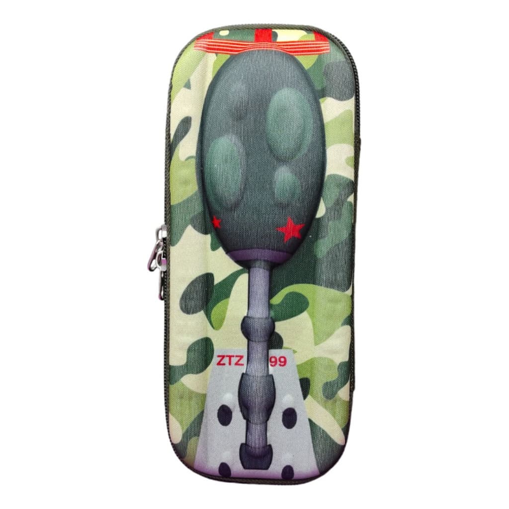 Estojo Escolar Infantil 3D Tanque de Guerra Verde