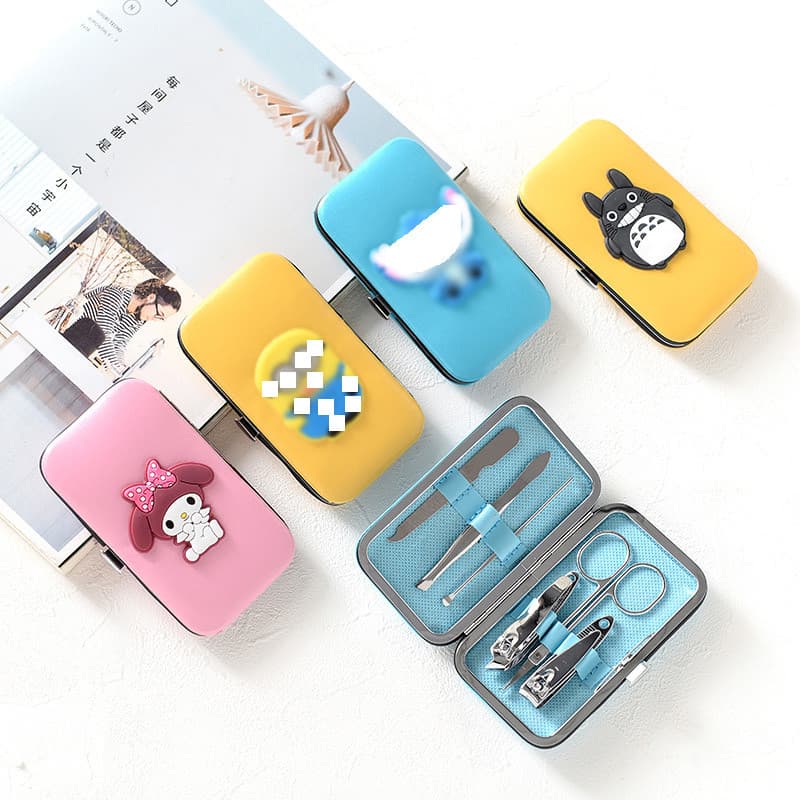 Conjunto de cortador de unhas portátil cortador de unhas manicure conjunto de ferramentas de manicure bonito caso portát