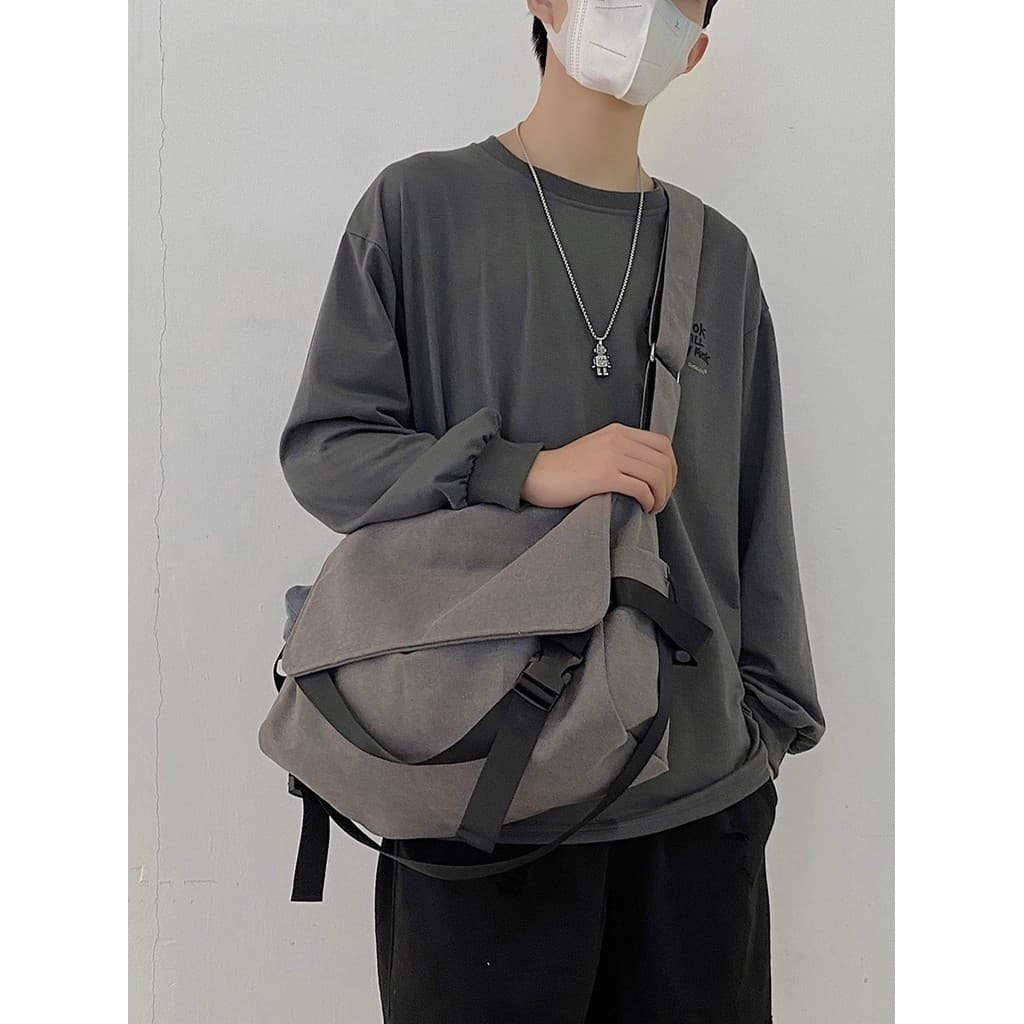 Bolsa mensageiro masculina Retro Street Wear pequena bolsa de ombro mochila masculina bolsa de ombro Casual simples bols