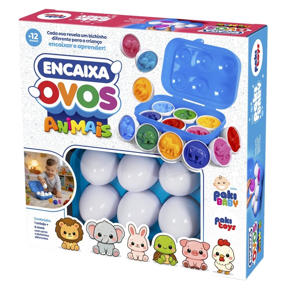 Brinquedo Encaixa Ovos Figuras Animais Baby