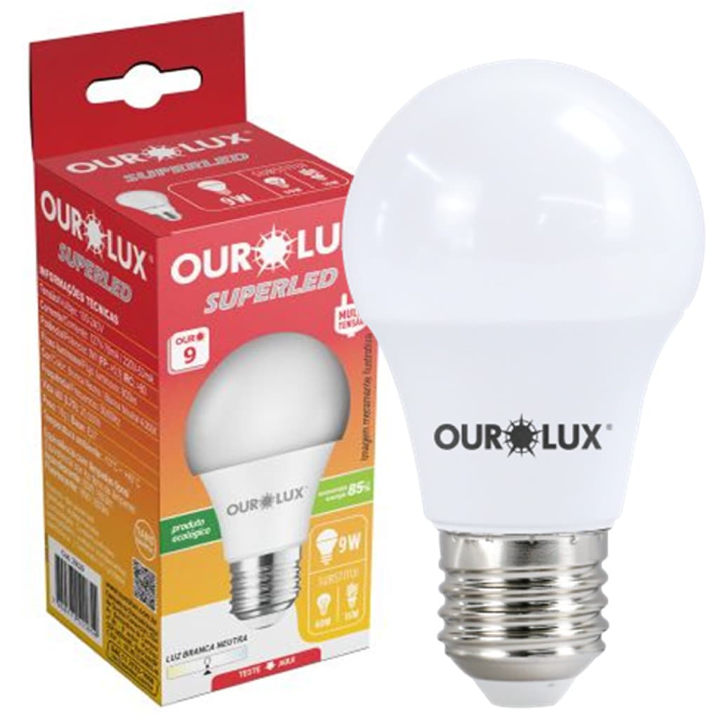 Kit 10 Lampada Bulbo Superled 9w Luz Neutra 4000K Bivolt E27