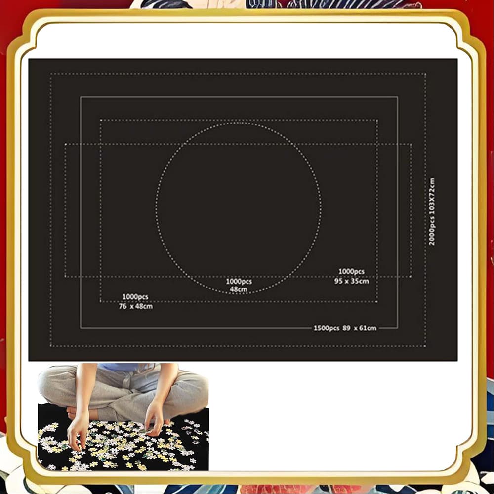 Tapete de quebra-cabeça de feltro 2.000 peças dedicado tamanho grande 120 x 80 cm tapete de armazenamento simples saco O