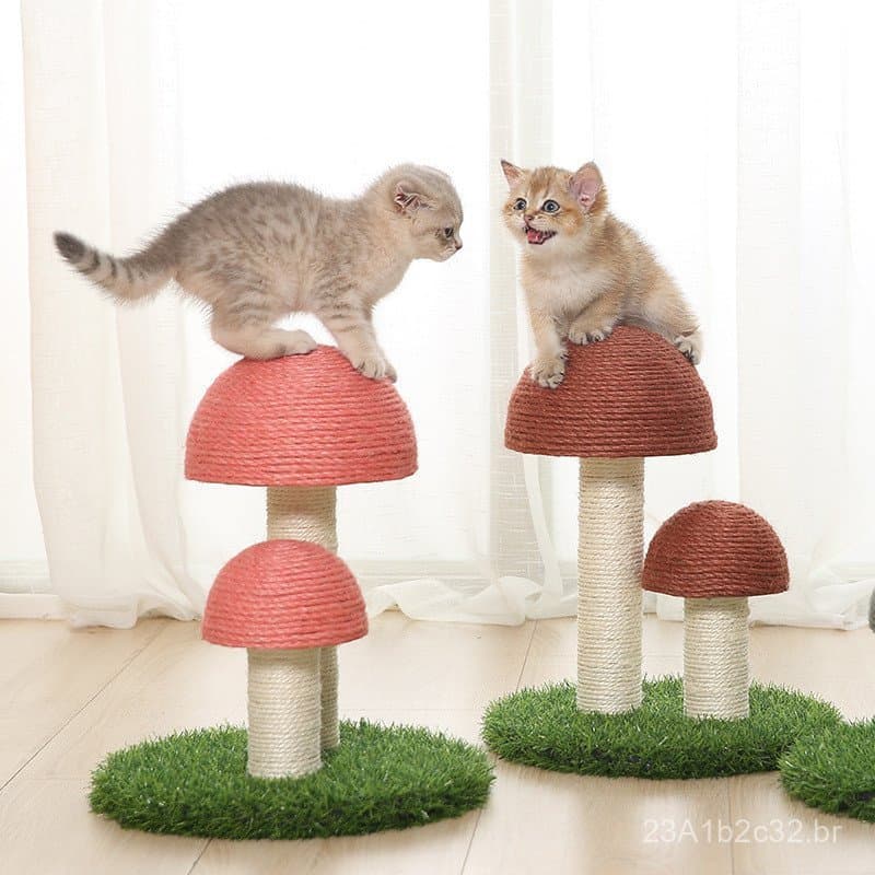 Arranhador para gatos, artigos para animais de estimação, arranhador alto em forma de cogumelo, brinquedo redondo grande
