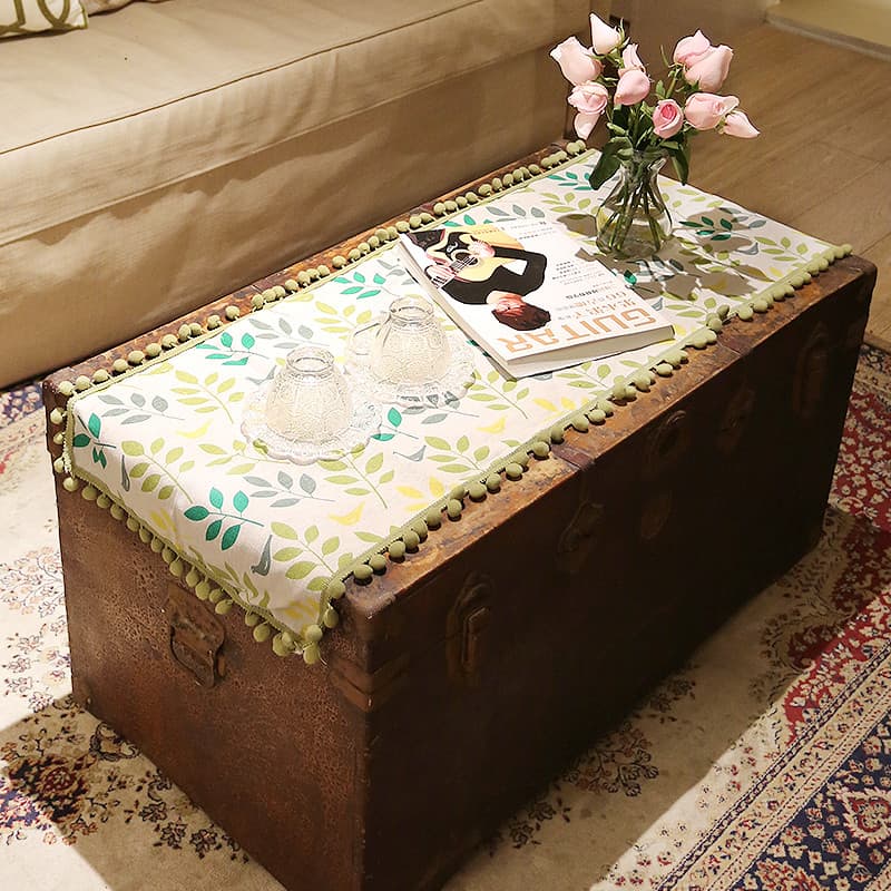 Toalha de mesa com folha de pássaro fresco, país americano, toalha Anti-poeira, capa de bola pequena, corredor de mesa d