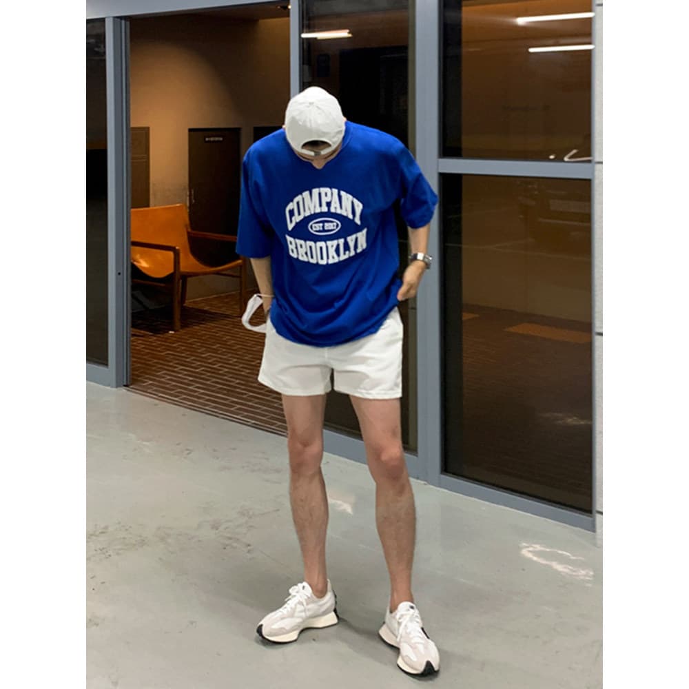 MRCYC carta impressa camiseta masculina de manga curta verão estilo coreano na moda solta meia manga puro algodão em tor