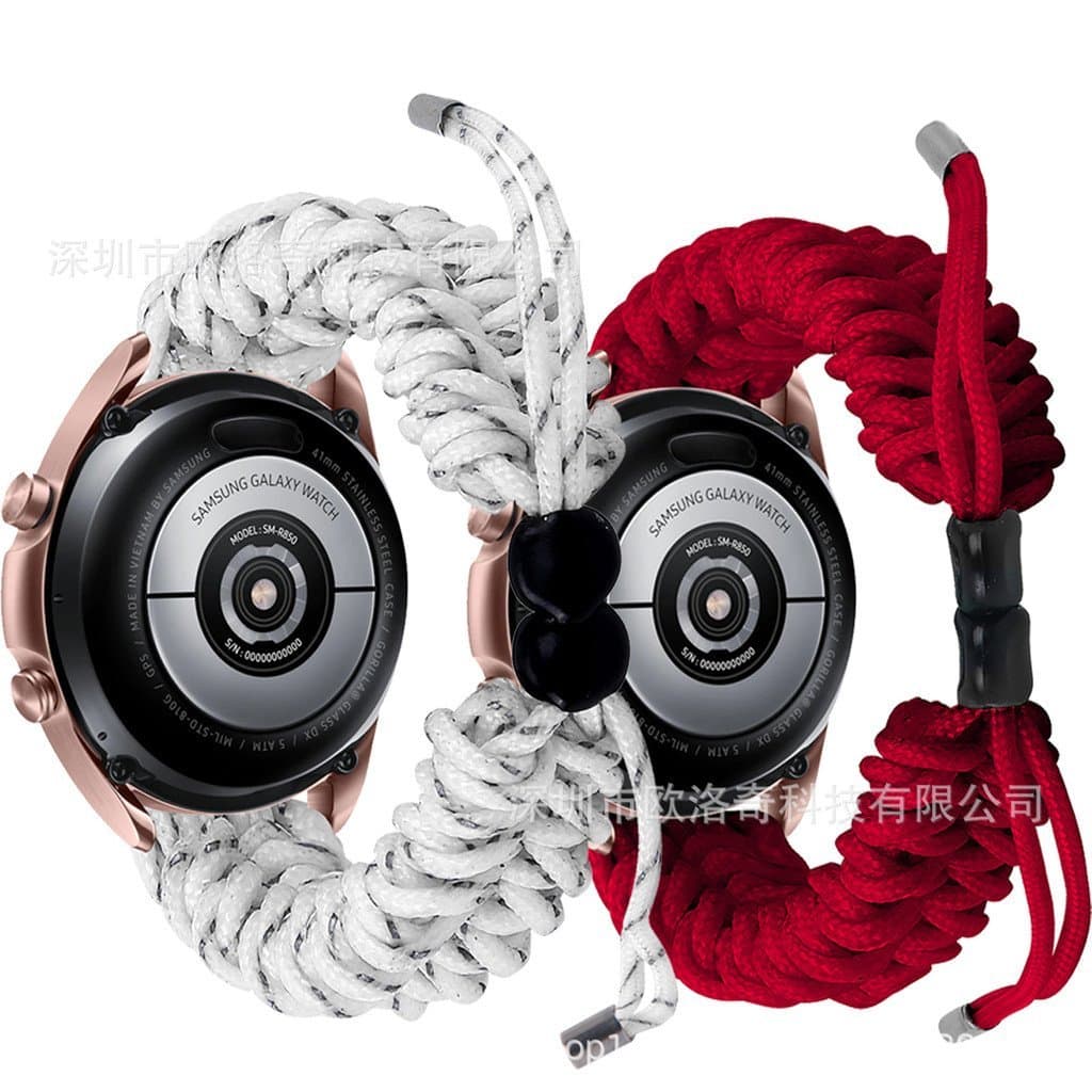 Compatível com pulseira de relógio Samsung Galaxy 20, pulseira de relógio 6 em paracord, pulseira de relógio inteligente