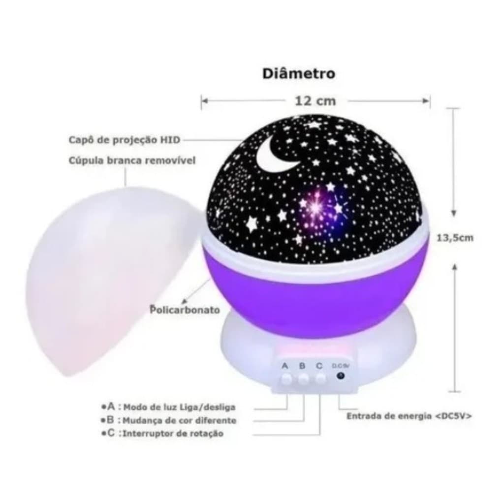 Luminária De Mesa Projetor Céu Estrelado USB/Pilha Oferta Relâmpago Shopee