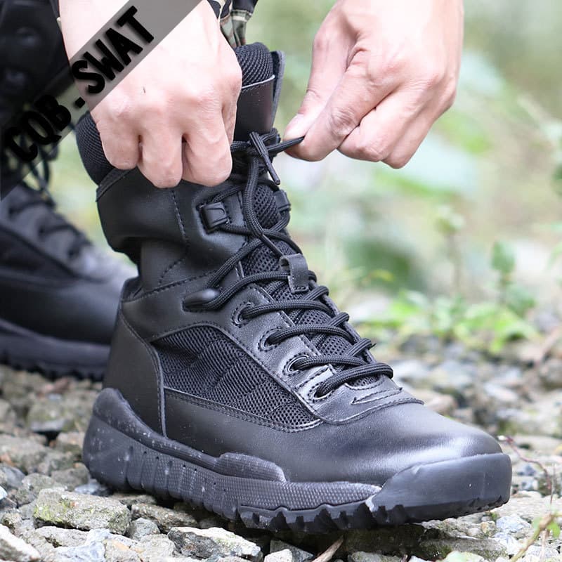 Primavera respirável botas de combate de alta qualidade resistente ao desgaste antiderrapante zíper ferramentas treiname