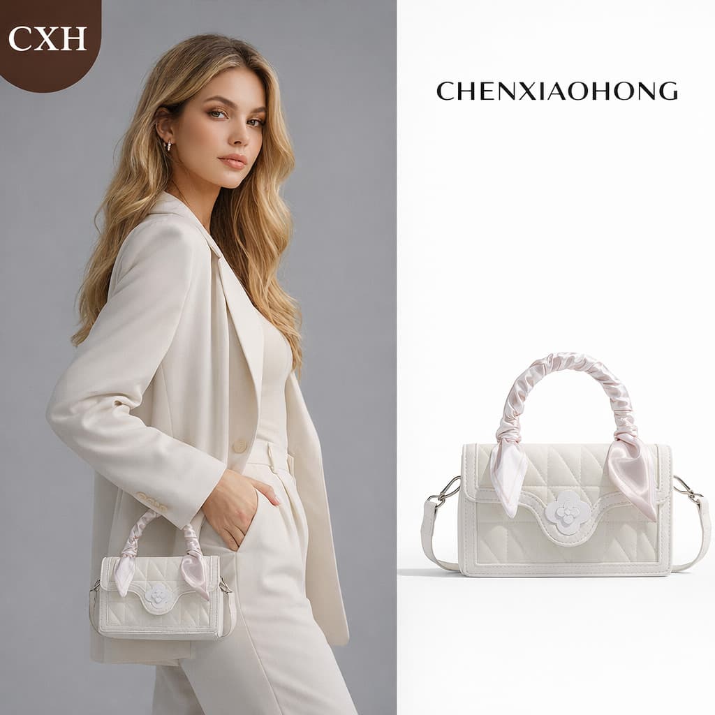 CHENXIAOHONG Presente Especial para Ela：Bolsa de ombro, bolsa transversal, bolsa de mão, bolsa rosa de cetim acolchoado