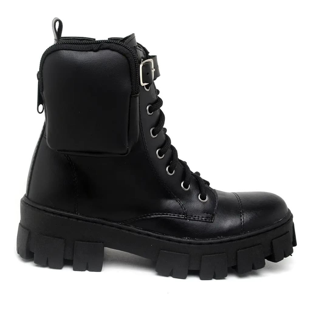 Bota Coturno Feminino Com Bolsa Removível Premium