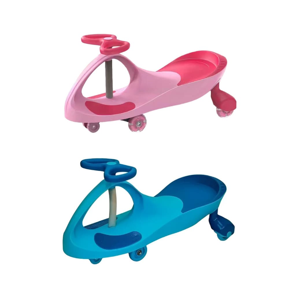 Carrinho de Rolimã com Led Infantil Luzes Menina Menino Até 100kg Rosa Azul