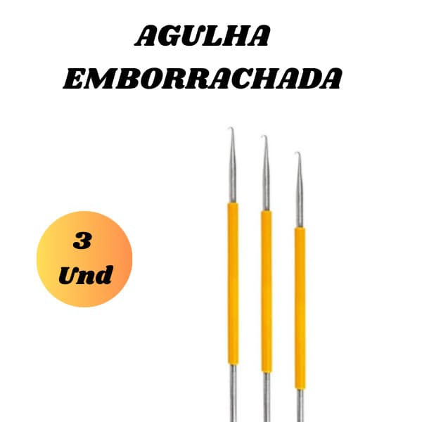 Kit 3 Und Agulha Aço Inox emborrachada para Reflexo Leon Barber