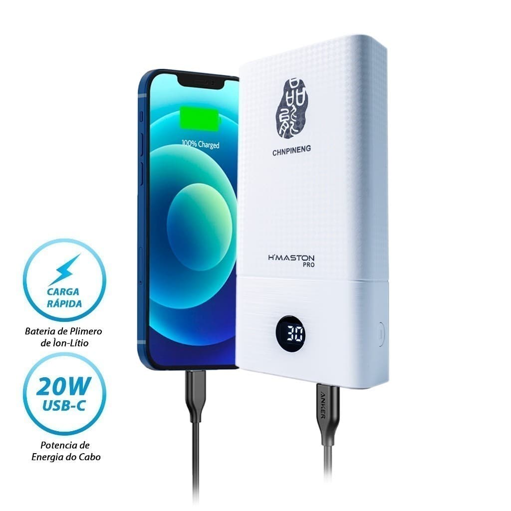 Carregador Portátil 30.000Mah Turbo Ultra Carregamento Rápido Pineng Bateria Longa Duração Compatível com Android IOS