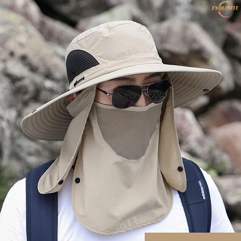 [EL] Chapéu De Proteção Omnidirecional Com Aba Para O Pescoço Solar Grande Exterior Pesca Jovens Montanhismo Ultraviolet