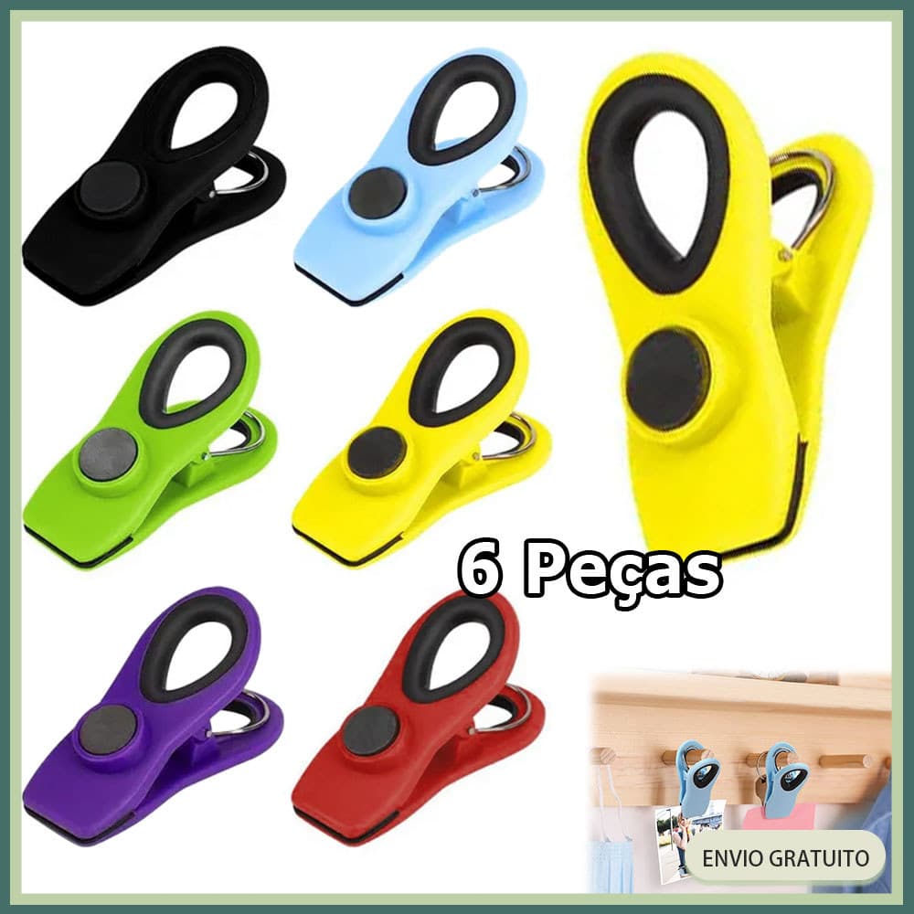 Kit 6 Clipe para sacos clipe para papel de escritório clipe magnético para alimentos magnético geladeira