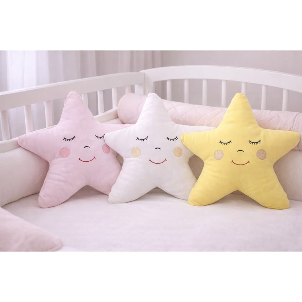 Almofada Decorativa Estrela Enfeite Infantil 100% Algodão enfeite cama, berço