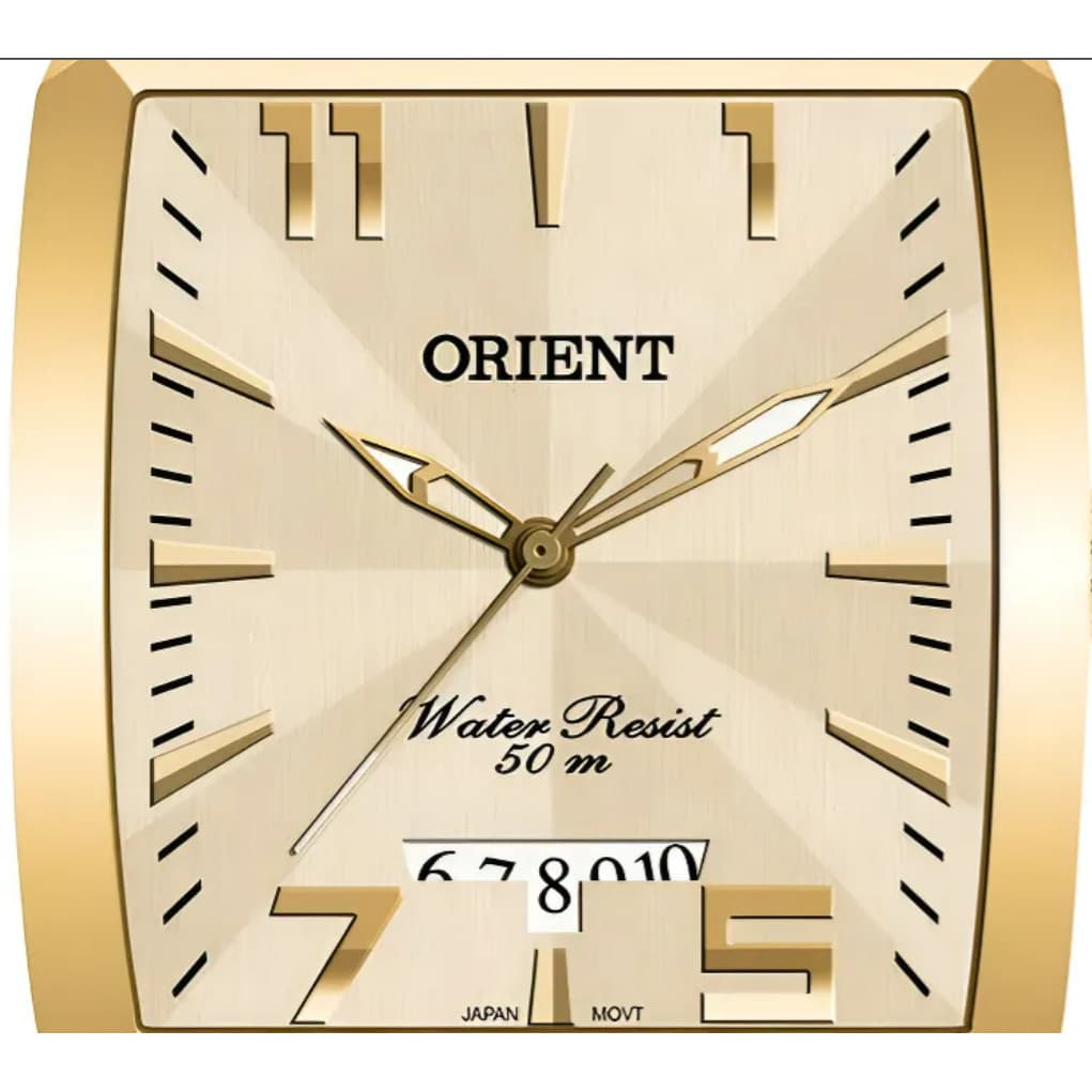 Relógio Orient Masculino Dourado Retangular - Ggss1007 C2kx