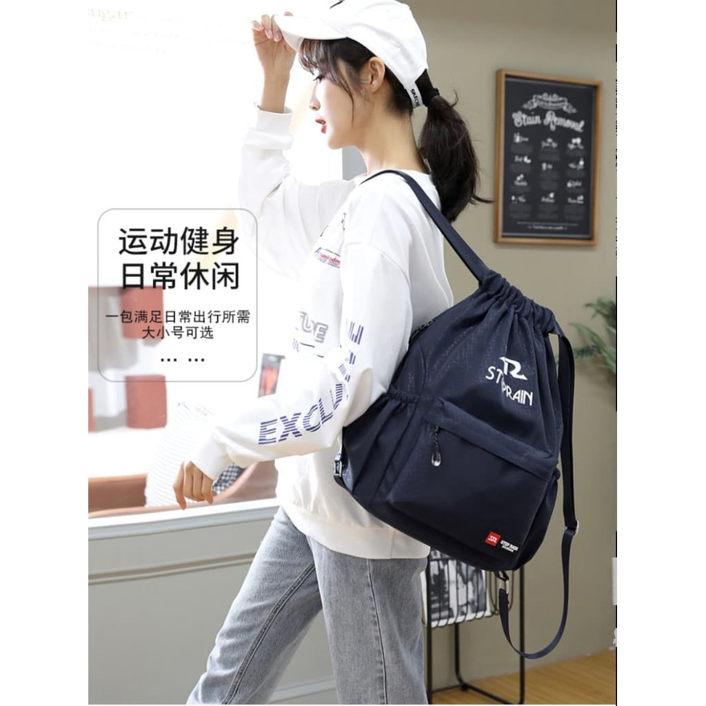 Oxford pano cordão saco mochila feminina 2024 novo estilo esportes montanhismo saco leve à prova dwaterproof água grande