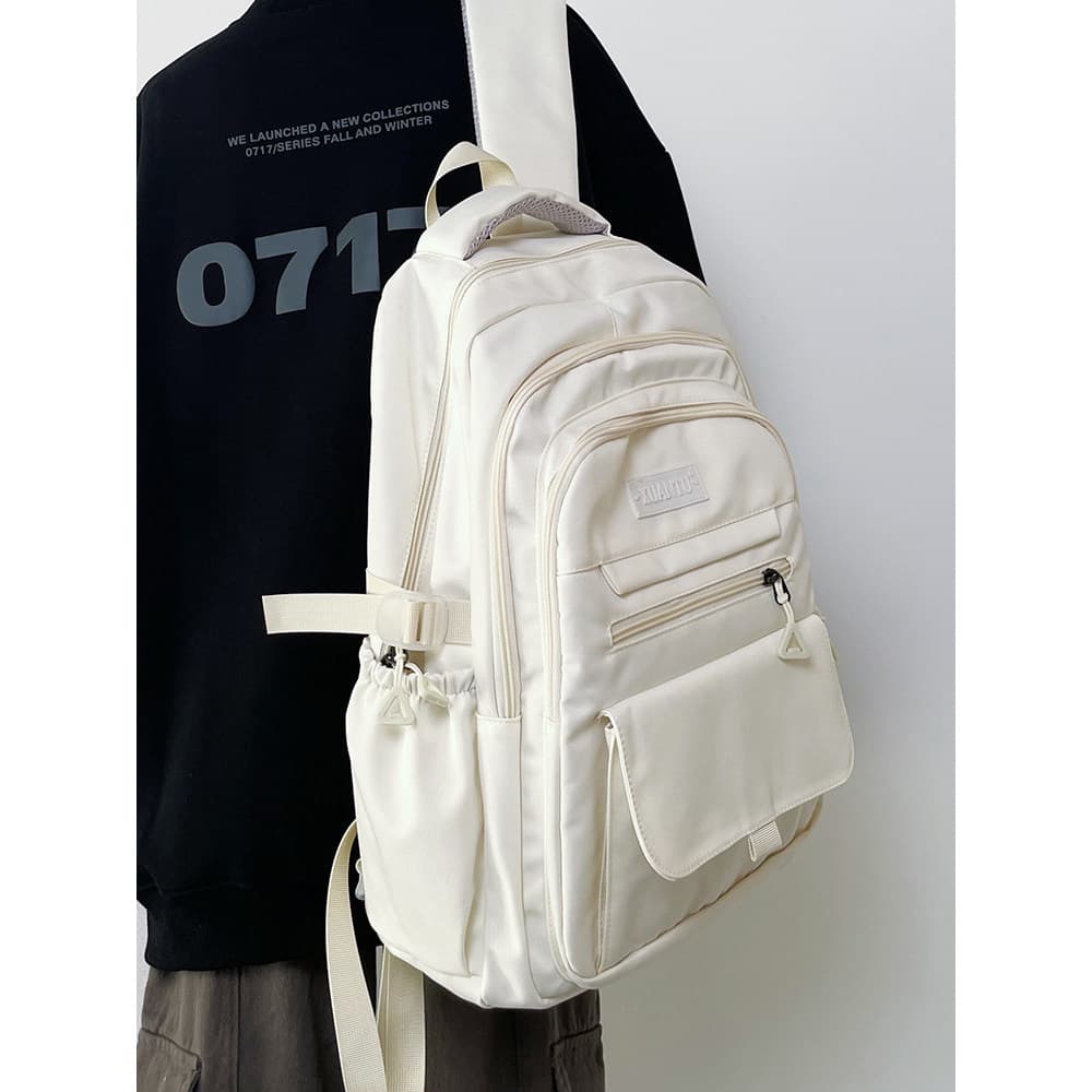 França MKPREF mochila de cor sólida Campus feminino estudante do ensino médio estudante universitário mochila grande cap