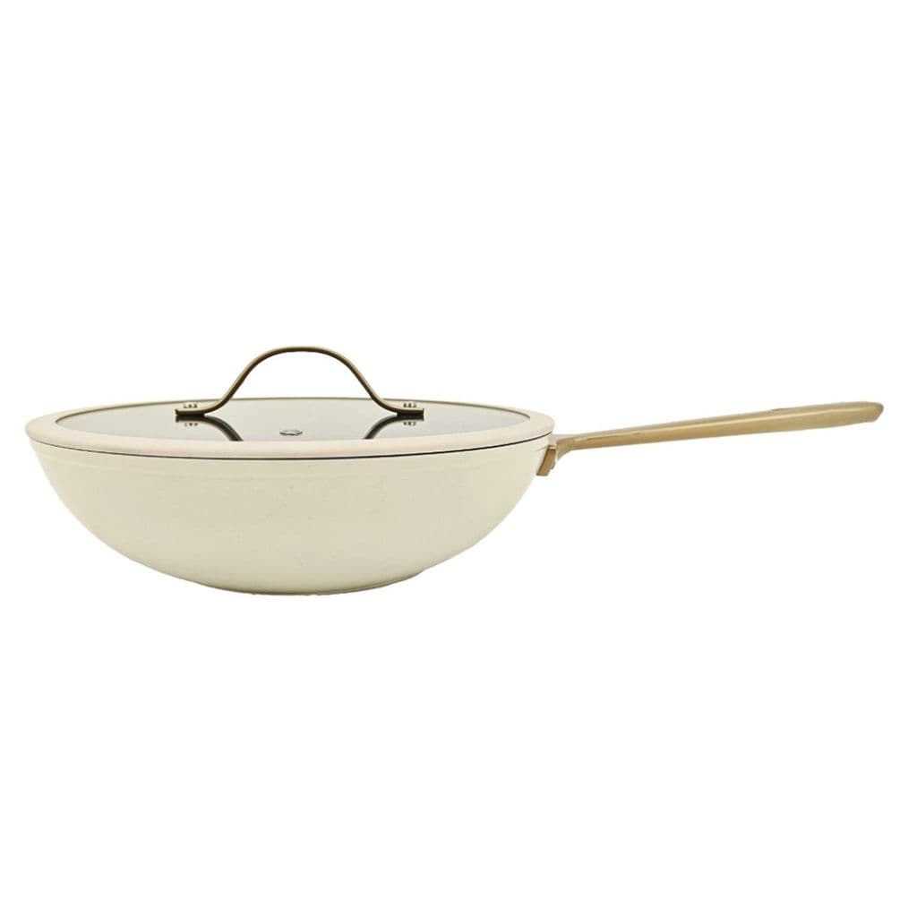 Frigideira Wok 3 litros Bege / Compatível Fogão Indução - Mimo Style