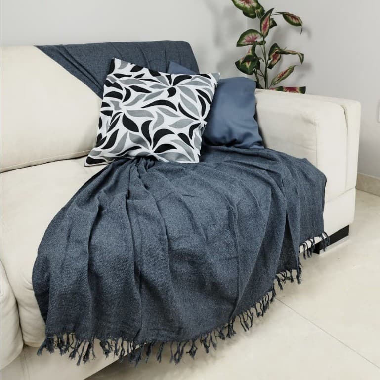 Manta Decorativa 210x120cm Protetora Para Sofá 100% Algodão Cores Variadas Capa de Colchão RELAMPAGO