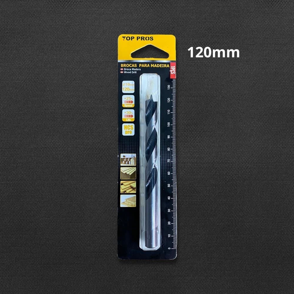 Broca Para Madeira 10mm | 120MM Alta Qualidade Resistente