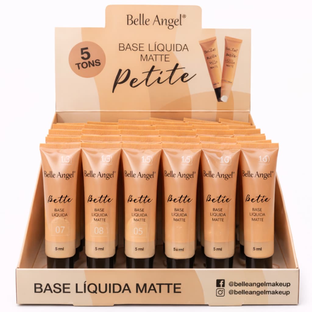 Box 24 Peças Base Líquida Matte Petite Belle Angel 15ml | B177