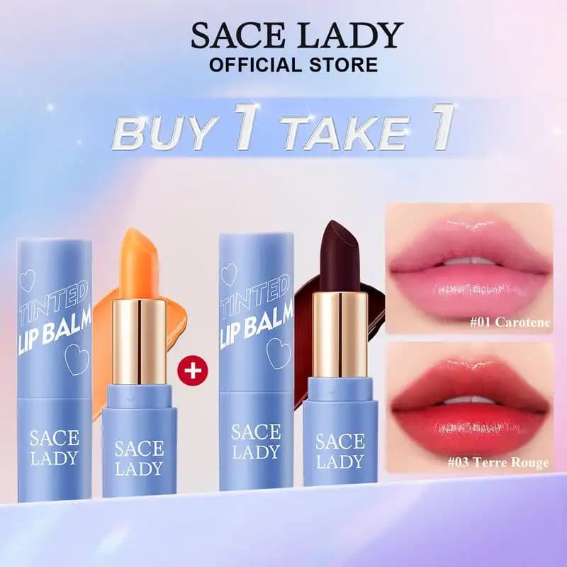 [COMPRE 1 LEVE 1] SACE LADY Bálsamo Labial Colorido Hidratante Batom de Longa Duração Maquiagem Labial Cosméticos Hidrat